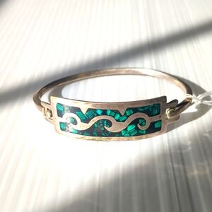 Stamped Mexican Alpaca ZUNI Silver Bracelet